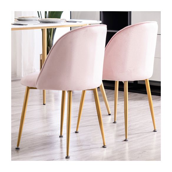 Glam Style 16.5'' Wide Dining Room Chair Solid Back Side Chair with 4 Legs for Home Use