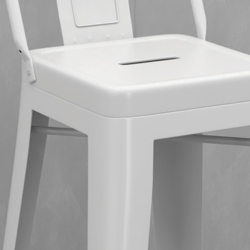 Modern Armless Square Bar Chair Low Back Bar Stool with Metal Legs