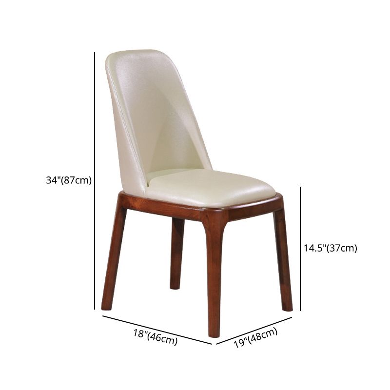 Minimalist Solid Wood Kitchen Dining Side Chair Solid Back Dining Side Chair