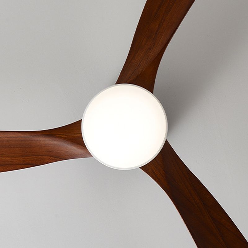 Contemporary Ceiling Fan Light Fixture Wooden LED Ceiling Flush Mount for Bedroom