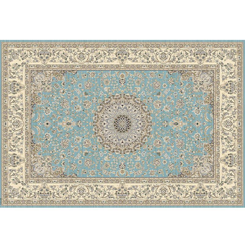 Moroccan Medallion Pattern Area Rug Polyester Indoor Carpet Pet Friendly Rug for Living Room