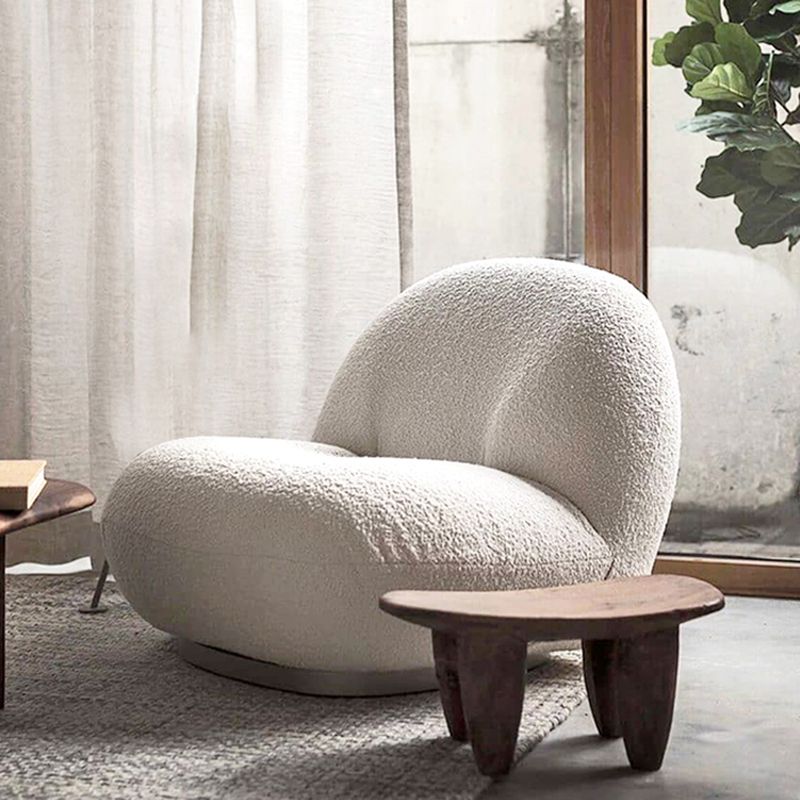 Wool Chair 28.7" L x31.1"W x26.7"H Swivel Chair for Living Room