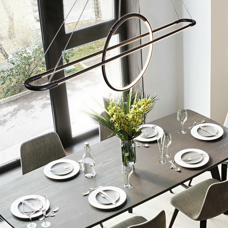 Geometric Island Light Modern Kitchen Island Lighting Metal 2 Light Island Ceiling Light