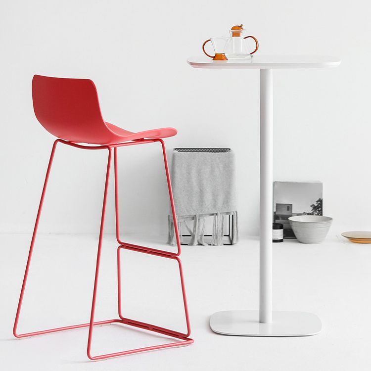 Contemporary Plastic Barstool Bristol Bar Stool With Metal Legs and Low Back