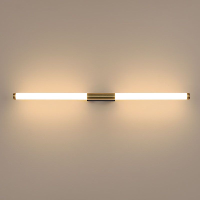 Modern Minimalist LED Wall Light Metal Linear Vanity Wall Light in Gold