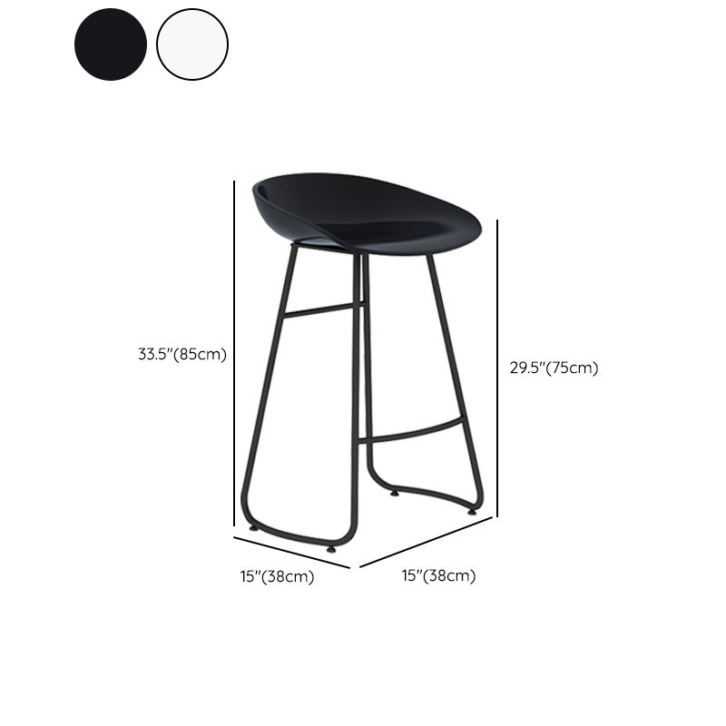 Modern Armless Backrest Counter Stool Iron Bar Stool with Acrylic Seat and Pedal for Bar