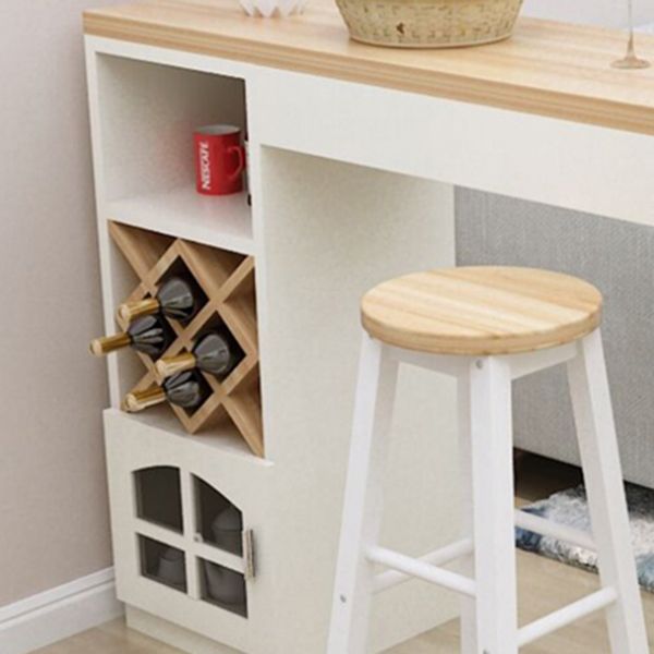 Contemporary Double Pedestal Rectangle Bar Table for Kitchen Dining Room