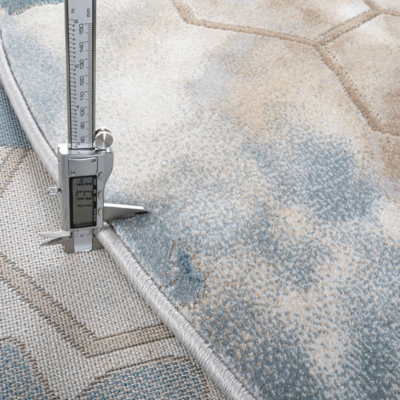 Modern Living Room Area Carpet Khaki Tie-Dye Area Rug Polyester Stain Resistant Rug