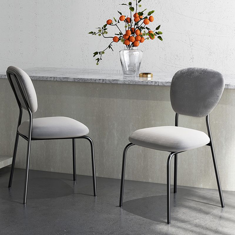 Contemporary Style Metal Dining Room Kitchen Chair Open Back Side Chairs