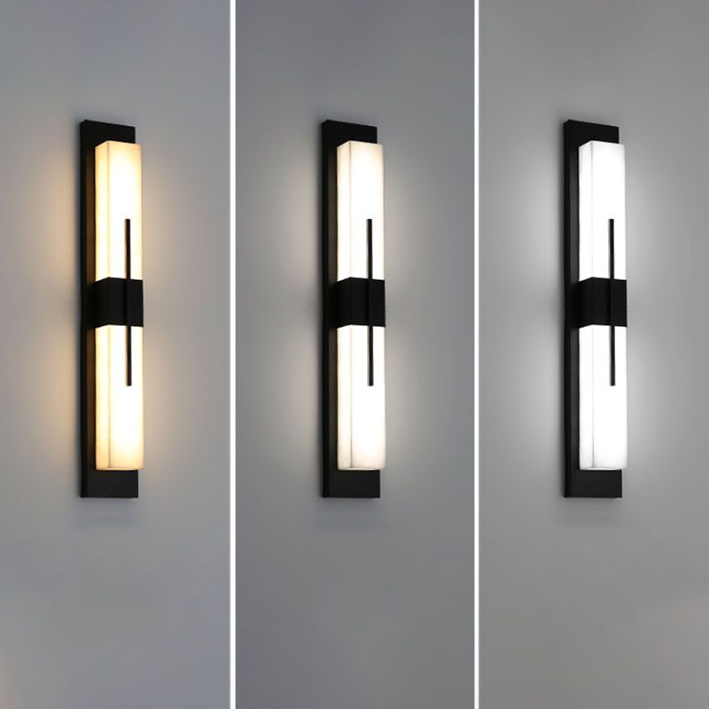 1-Light Modern Wall Sconce Simple Stone Wall Mount Lamp for Living Room