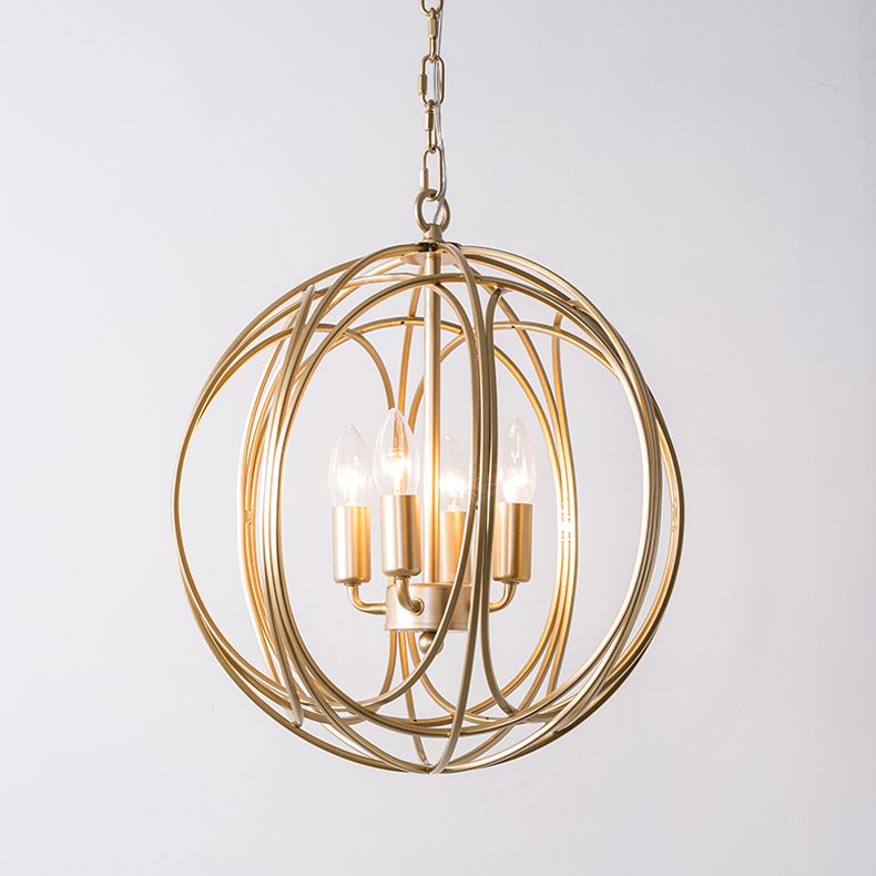 Designer Style Chandelier Gold Metal Ceiling Chandelier for Living Room