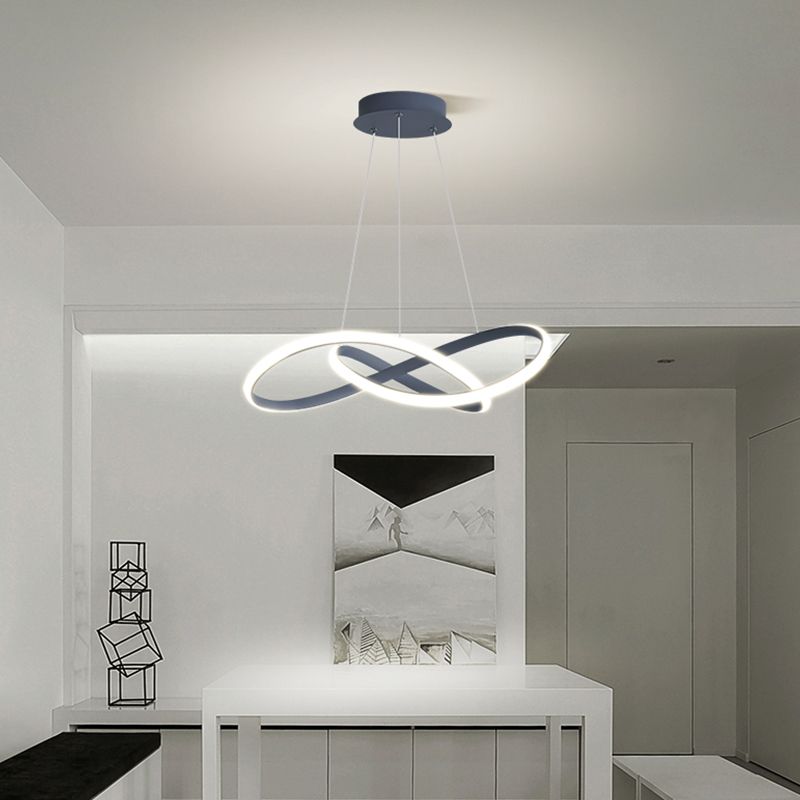 Linear Shape Chandelier Lamp Modern Single Light LED Hanging Light for Bedroom