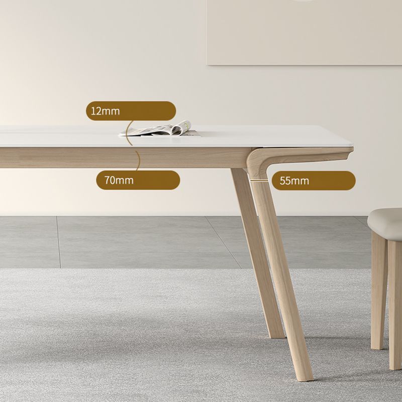 Solid Wood 4 Legs Dining Table Rectangle Dining Table for Dining Room