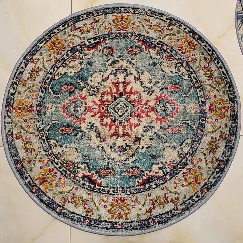 Fancy Morocco Rug Americana Print Polyester Area Carpet Easy Care Washable Rug for Living Room