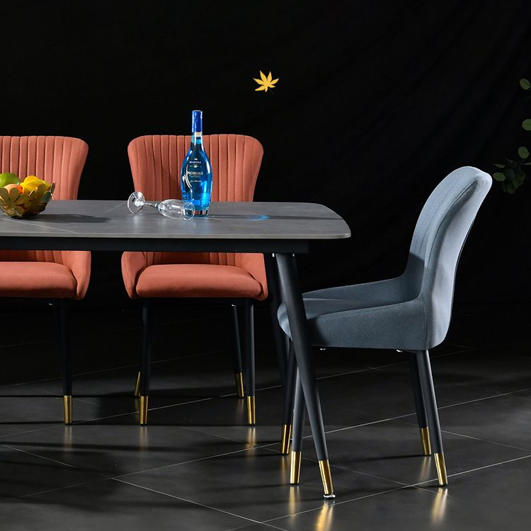 Eigentijdse metalen eetkamerstoelen gestoffeerde zijstoelen voor de taak voor thuisgebruik
