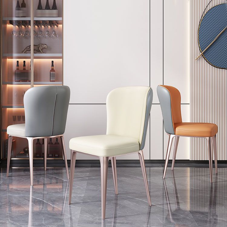 Nordic Glam Style Metal Chairs Dining Armless Chair for Kitchen