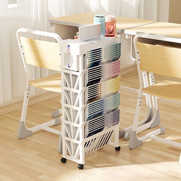 Plastic Closed Back Geometric Bookshelf Contemporary Bookshelf for Classroom