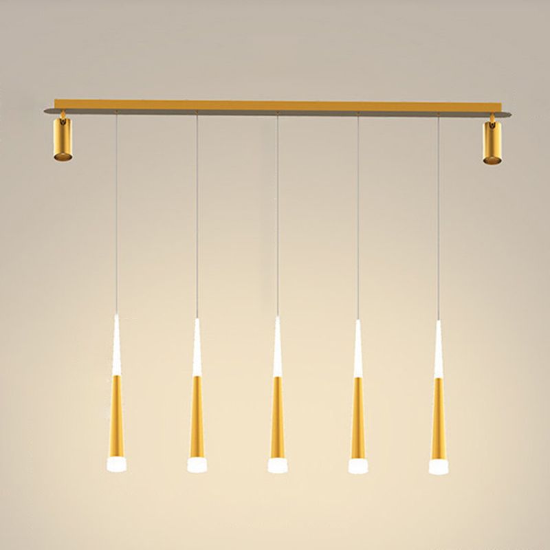 New Modern Metal Island Lighting Fixture LED Linear Chandelier Lights for Dining Room