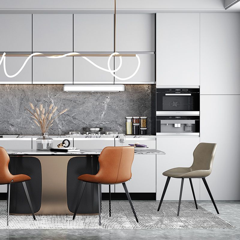 Industrial Faux Leather and Metal Dining and Accent Chairs for Kitchen