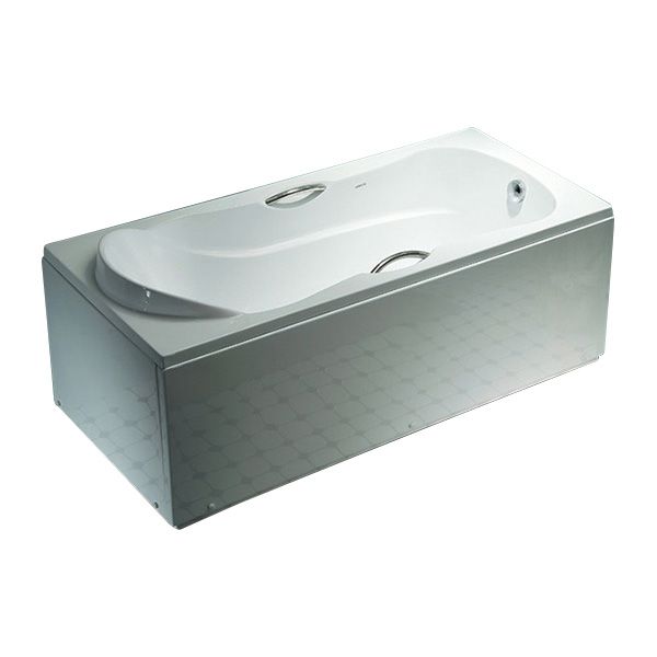 29.53" Wide Acrylic Bathtub Soaking Handles Included Bath in White