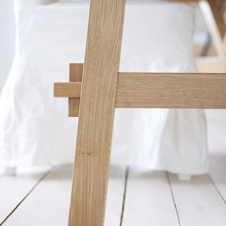 Simple Solid Wood Rectangle Shape Dining Table Khaki Standard Dining Table with Trestle Base