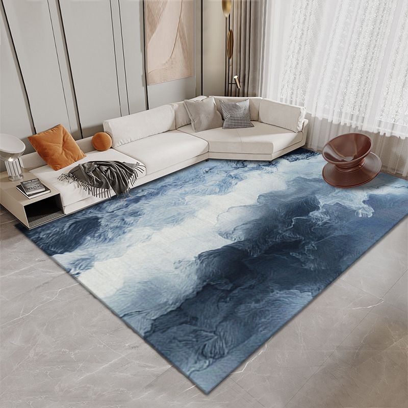 Casual Flowing Swirls Pattern Rug Polyester Area Carpet Pet Friendly Indoor Carpet for Living Room