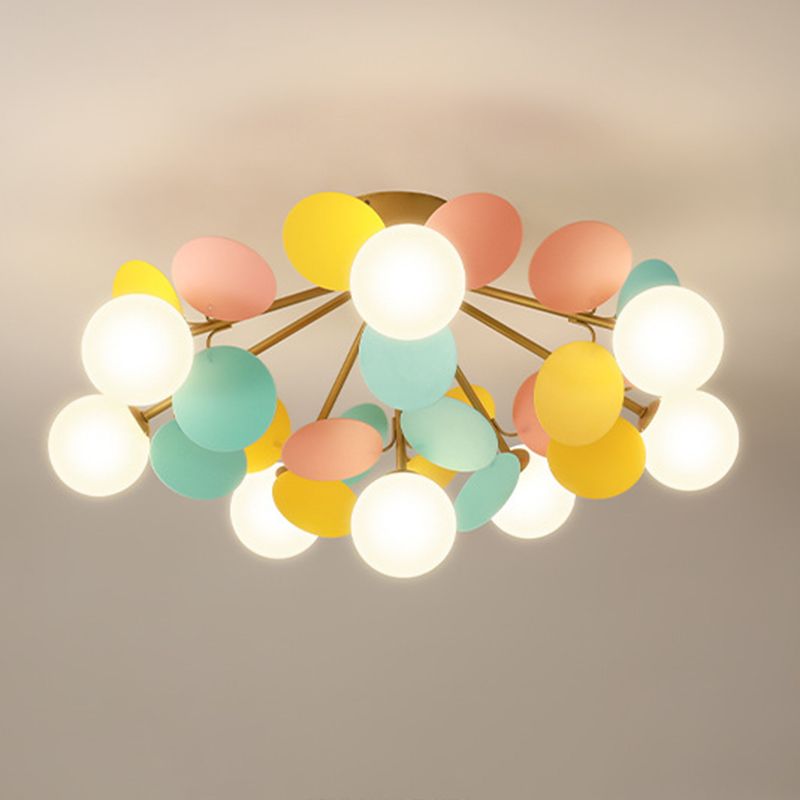 Lámpara de techo de techo de forma esférica de estilo moderno iluminación de techo múltiple de luz para dormitorio