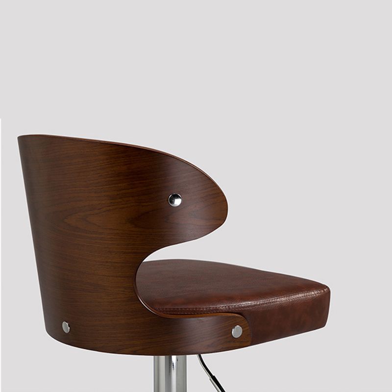 Modern Backrest Liftable Stool Steel Household Bar Stool with Cushion and Pedal