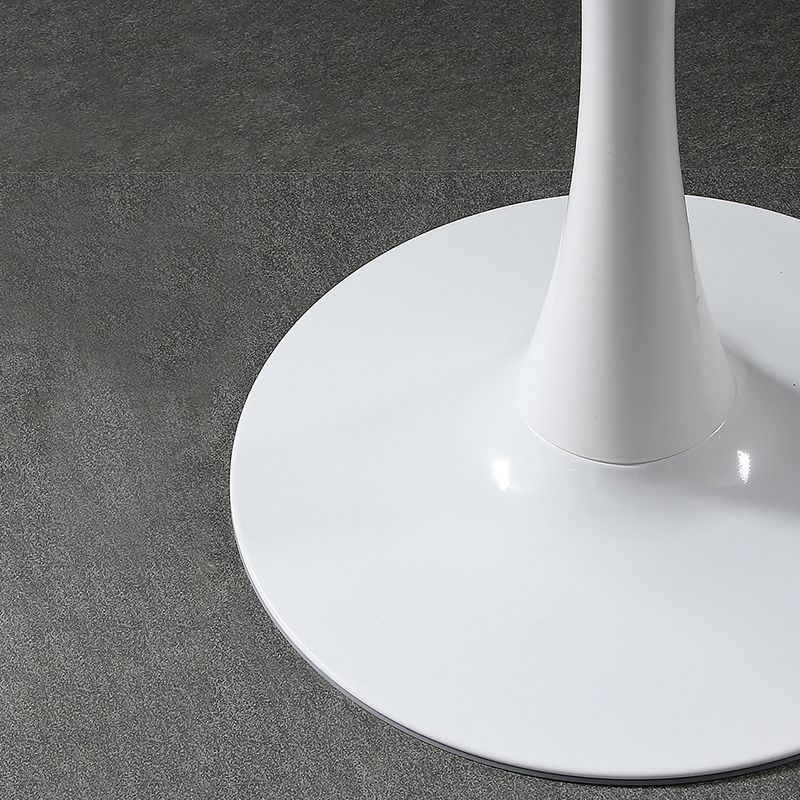Metal Contemporary Round Dining Table Wood Top Table with Tulip