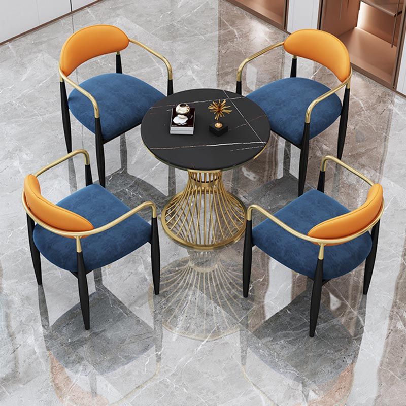 Glam Dining Set Stone 1/4/5 Pieces Dining Gold Furniture for Home