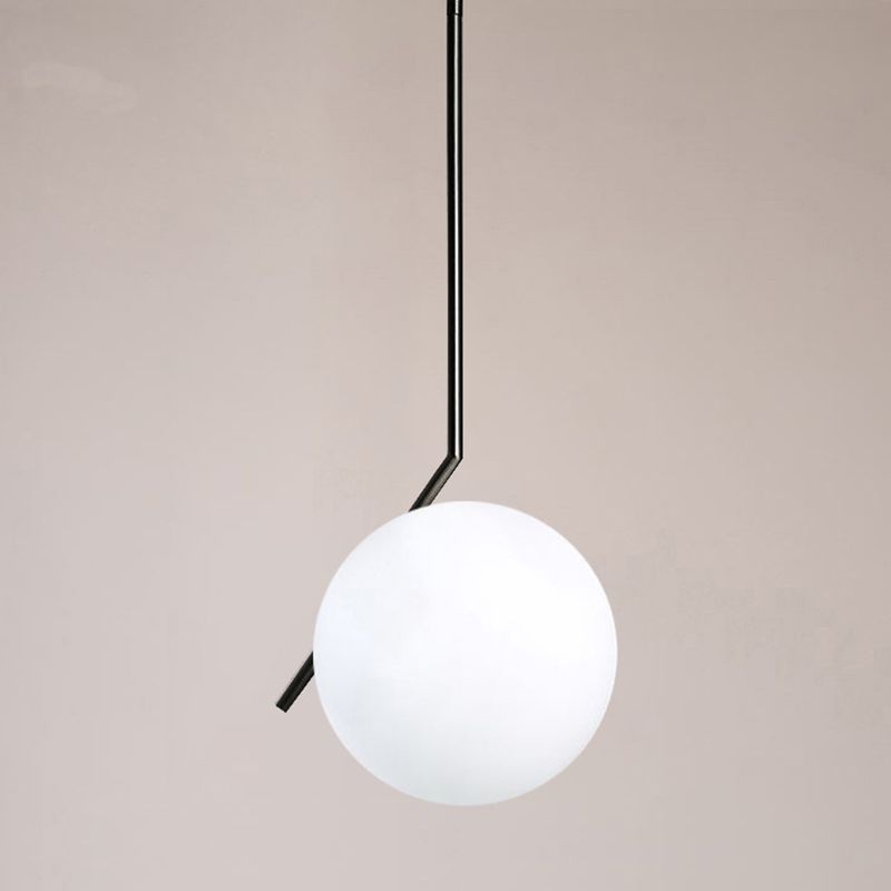 Crema Glass Globe Sospensione Lampada Minimalista 1 Lampada a sospensione per il ristorante