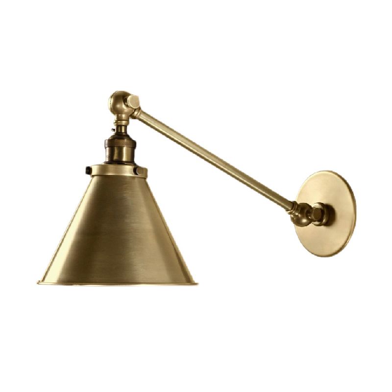 Modern Wall Sconce Cone Shape Wall Light with Metal Shade for Bedroom