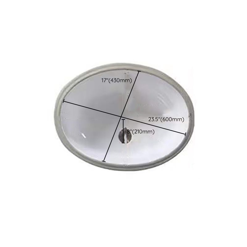 Modern Undermount Vanity Sink Oval Porcelain with Pop-Up Drain Bathroom Sink