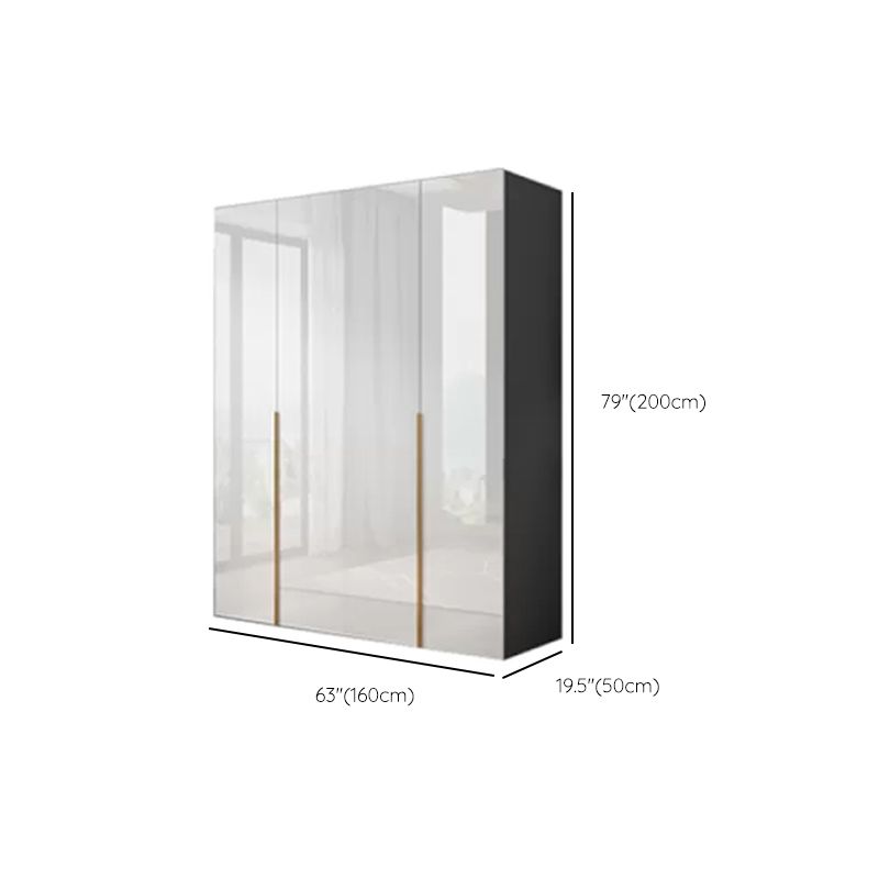 Engineered Wood Armoire Modern White Wardrobe Closet with Garment Rod