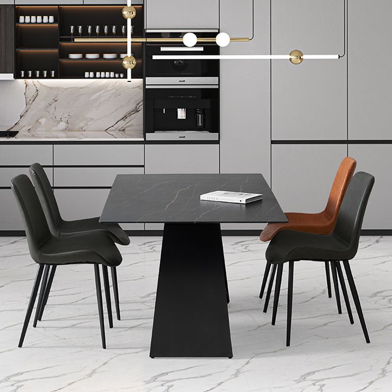 Contemporary 1/2/5/7 Pieces Dining Set Rectangle Sintered Stone Dining Table Set
