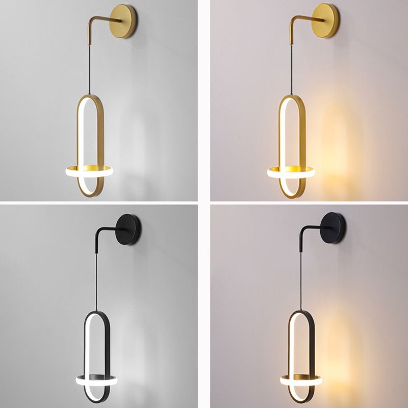 Ultramoderne ring wandbevestiging verlichting aluminium wand gemonteerd verlichtingsarmatuur voor woonkamer