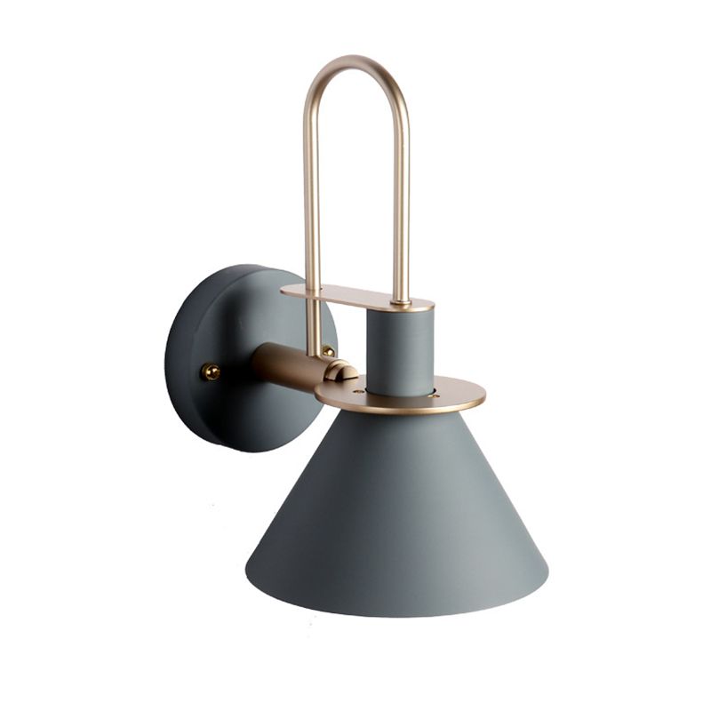Contemporary Simplicity Conical Wall Mounted Lights Metallic Wall Mounted Lamp for Bedside