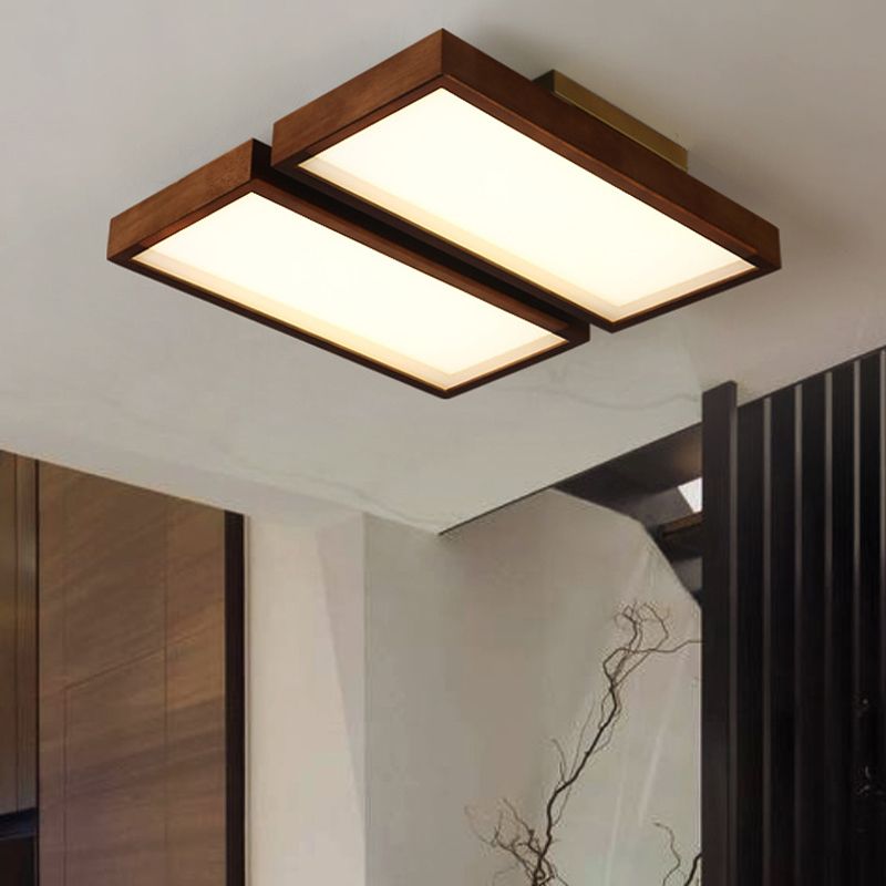 Modern Ceiling Lamp Wooden Flush Mount Light Fixture for Bedroom