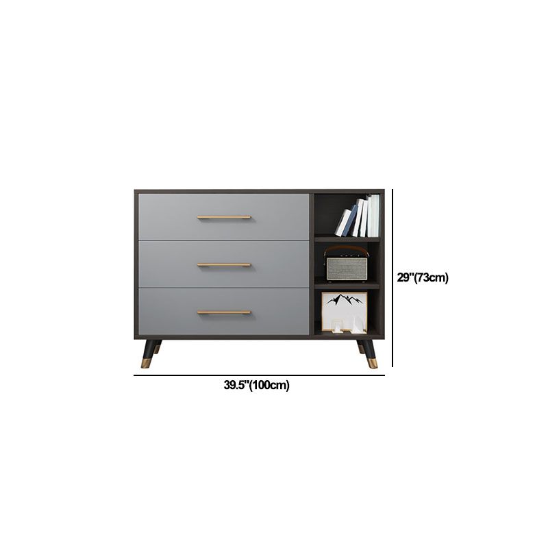Traditional Style Chest Grey Bedroom Storage Chest with 3 / 4 / 5 Drawers