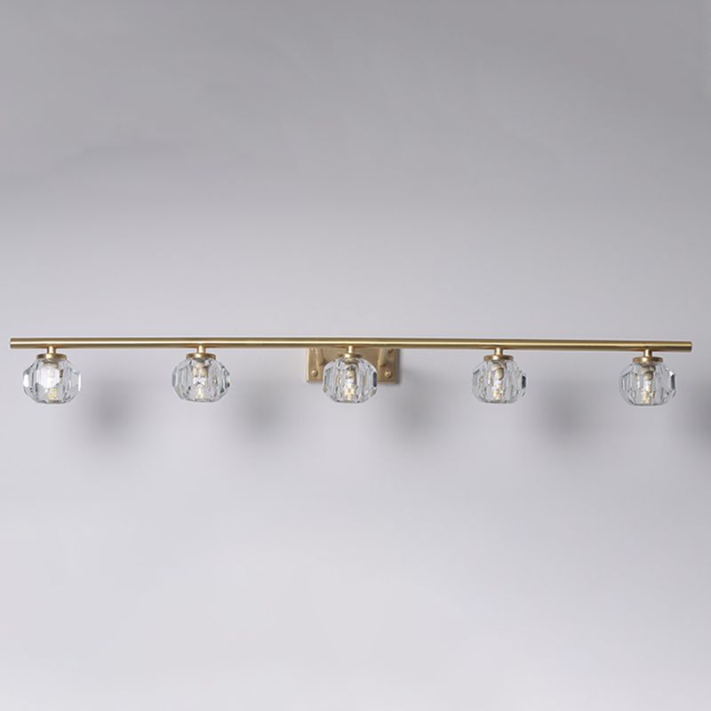 Multi Light Wall Sconce Postmodern Style Crystal Wall Lighting for Bathroom