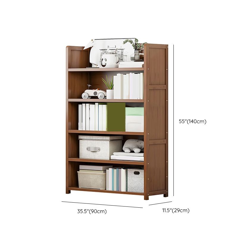 Contemporary Closed Back Bookcase Standard Engineered Wood Bookshelf