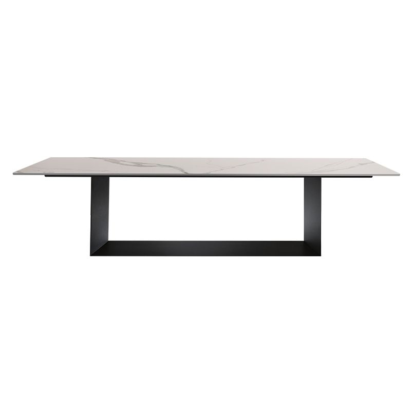 Metal Traditional Luxury Rectangle Table Sintered Stone Dining Table for Home