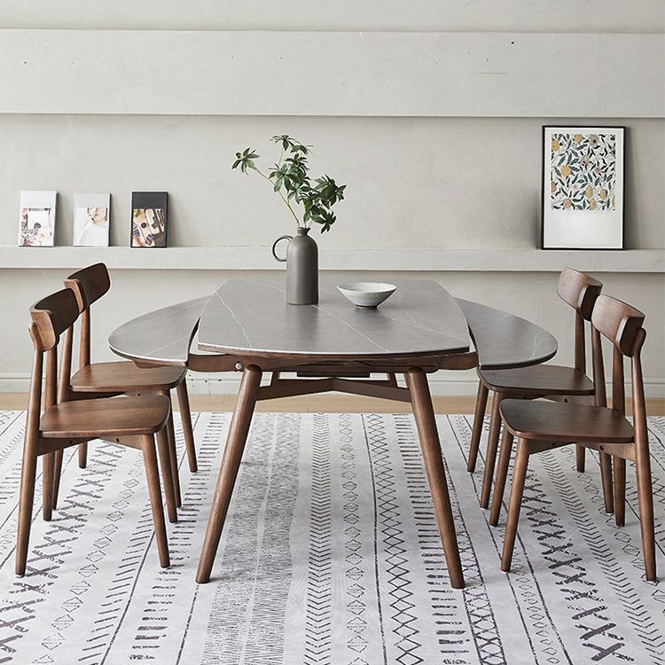 Modern Stone Dining Table 4 Ash Legs Dining Table for Dining Room