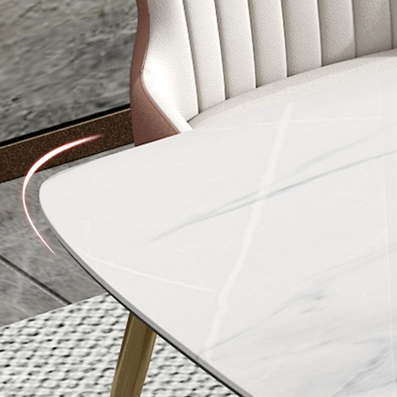 Glam 1/4/5/7 Pieces White Dining Table Set with Sintered Stone Top Scalable Dinette Set
