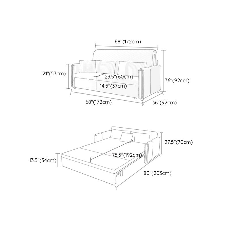 36.22"H Square Arm Sleeper Glam Styled Sleeper Sofa Bed in Green