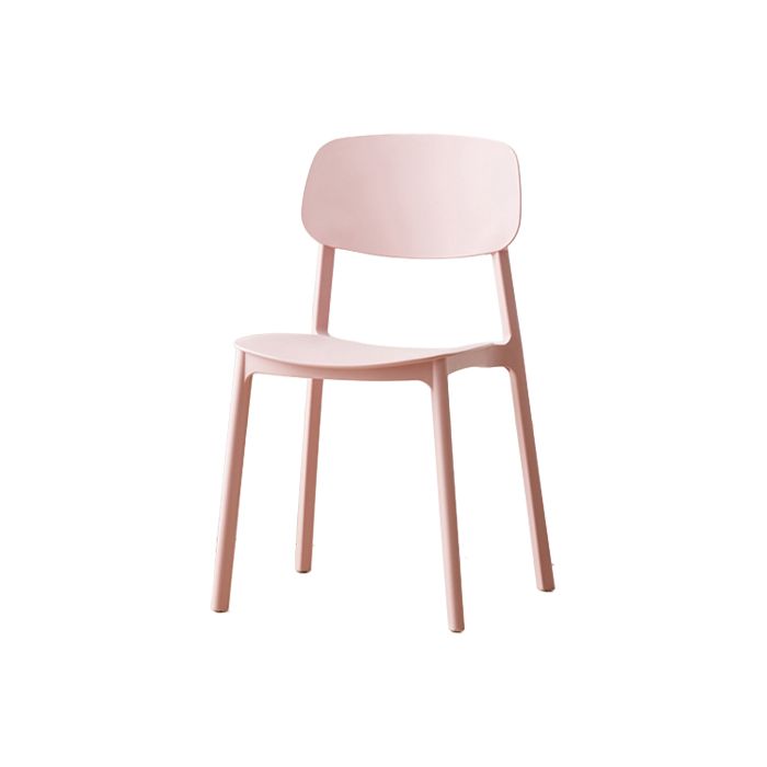 Silla auxiliar de plástico escandinavo para sala de conferencias, silla de comedor con respaldo abierto (juego de 4)