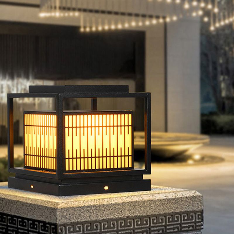 Modern LED Pillar Lighting Fixture Creative Solar Light for Yard