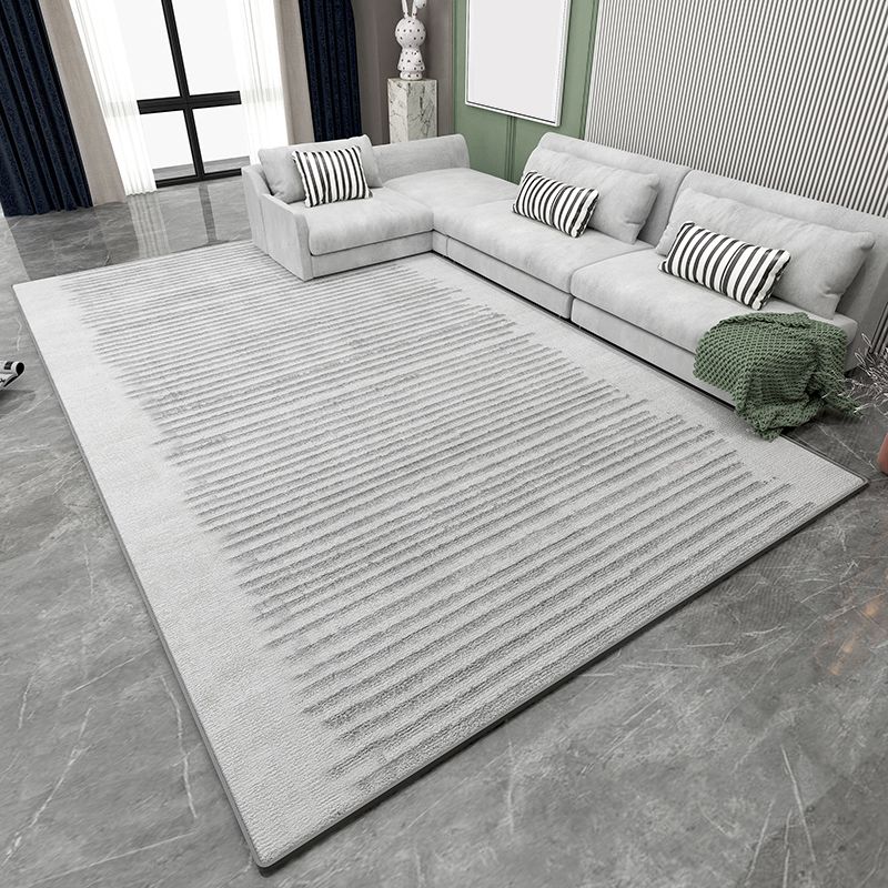 Grey Geometric Print Rug Modern Polyester Area Rug Stain Resistant Carpet for Home Decor