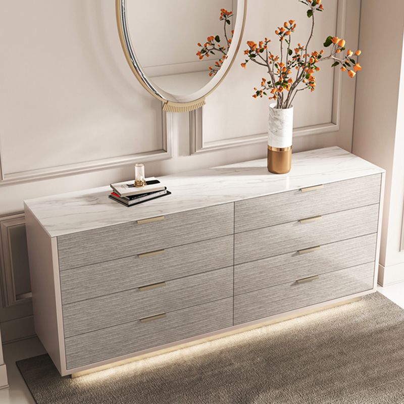 Ultra-Modern Double Dresser Horizontal Birch Storage Chest Dresser for Bedroom