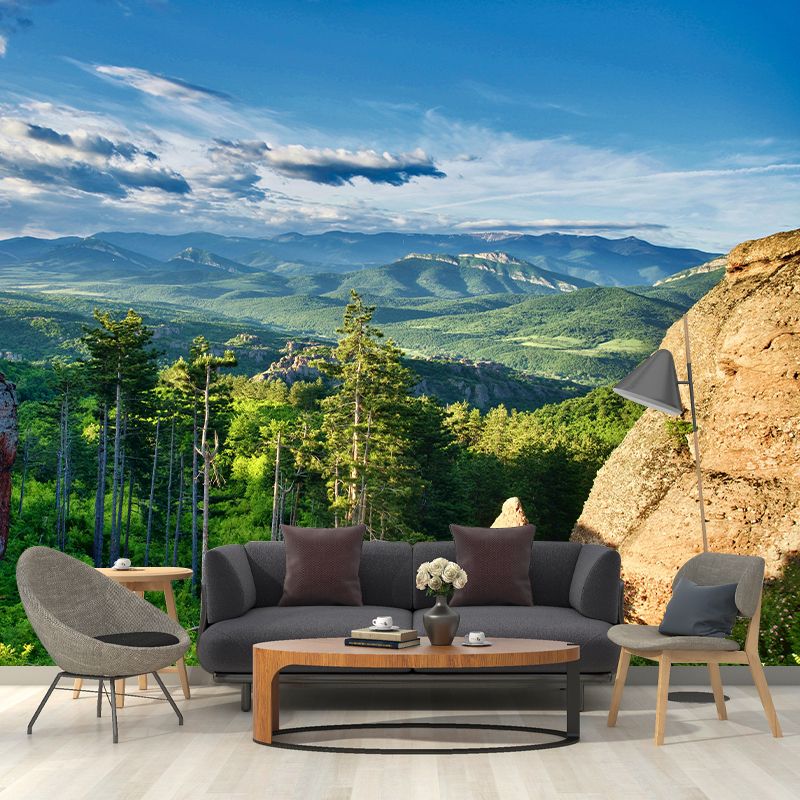 Contemporary Photography Style Forest Mural Wallpaper Mildew Resistant for Home Decor